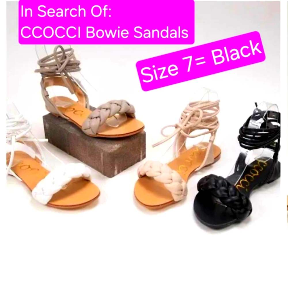 ISO: CCOCCI Bowie Braided Strap Sandals - Black 7 = NOT FOR SALE*